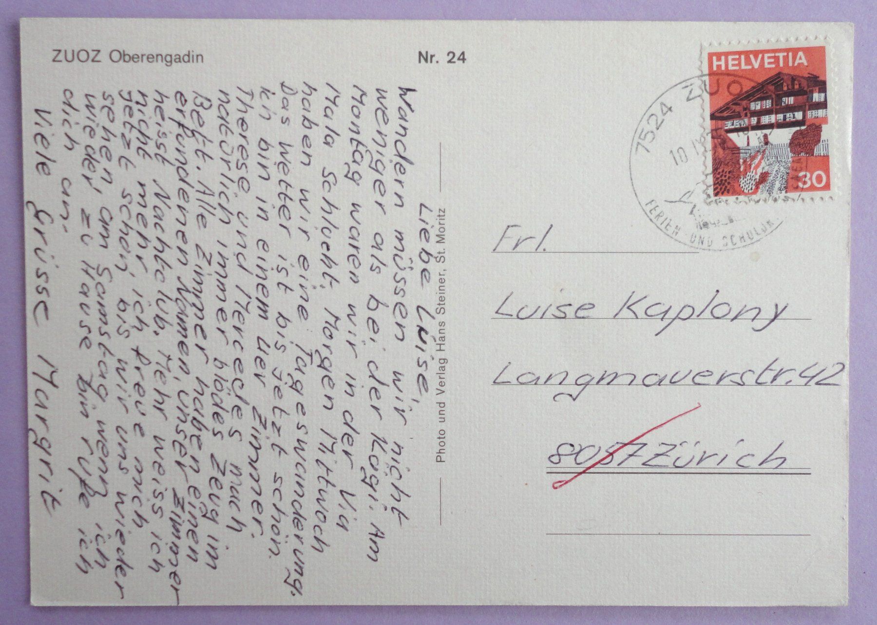 Cartoline postali: Zuoz, Oberengadin – Usato da Fétigny venduto da Billy2miny 1