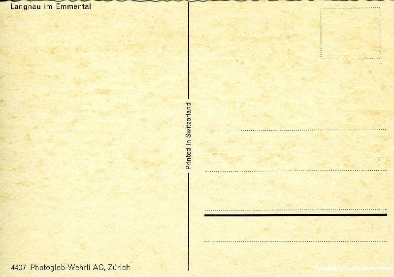 Cartoline postali: Langnau - im Emmental + ca. 1960 – Usato da Emmenbrücke venduto da teestube 1