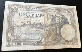 Jugoslawien 100 Dinara 1929 tiefe Serie