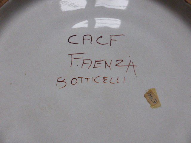 Piatti: Antiker Keramik-Teller,handbemalt,CACF Faenza,Botticelli – Usato da Lausen venduto da liesfisch 4