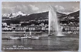 Genève, Le Jet d'Eau (90 m) et le Mont-Blanc
