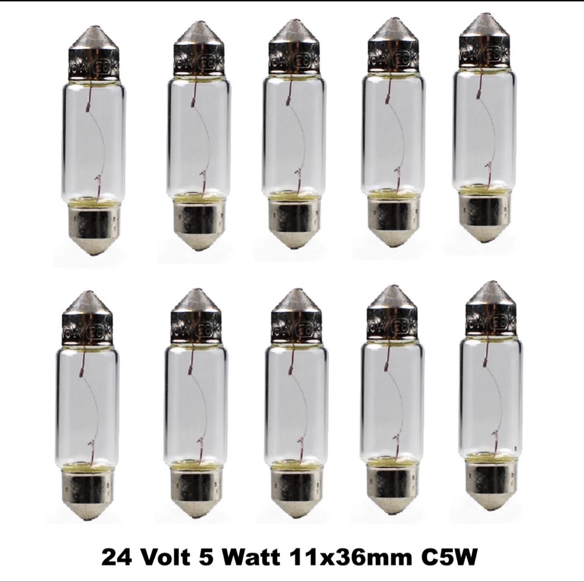 Lampade: 10x 24V 5W Soffitte,11x36mm C5W, – Nuovo (secondo la descrizione) da Grenchen venduto da r_line