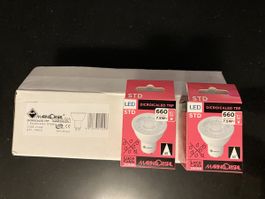 12x LED Bulbs 7.5W Warm White 660 lumen GU10 Marino Crystal