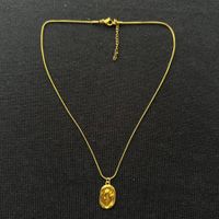 18KGP Blume Medaillon Halskette