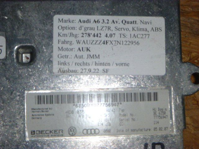 Audi Toutes les pièces auto: Interface Audi A6 4E0035729, 4F0910732HX – D'occasion à Güttingen par TopMotor 2