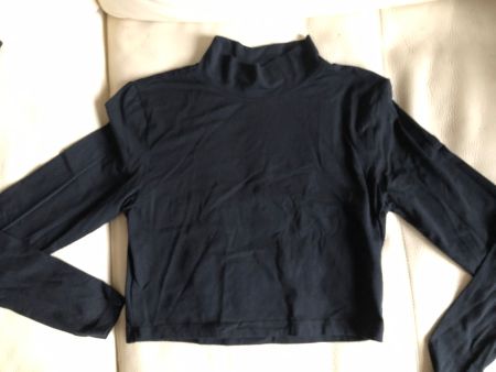 URBAN OUTFITTERS Cropped Top (Langarm) Bio Baumwolle schwarz