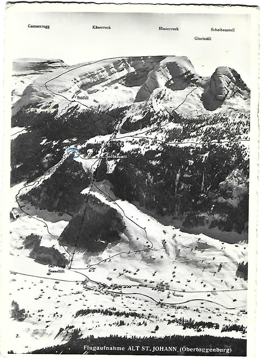 Cartoline postali: Flugaufnahme Alt St.Johann – Usato da Wetzikon ZH venduto da Brulu100