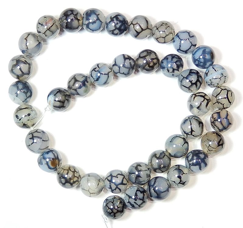 1 Strang echte schöne Drachenhaut Achat Perlen 10 mm (Neu (gemäss ...