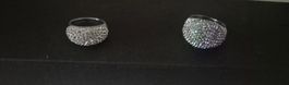 Glitzer Ringe, Silber Optik, Damen Schmuck, Grösse 41