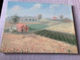 Weizenfeld - Oelgemälde - Pippo Scaltrito - 1982 - Sizilien