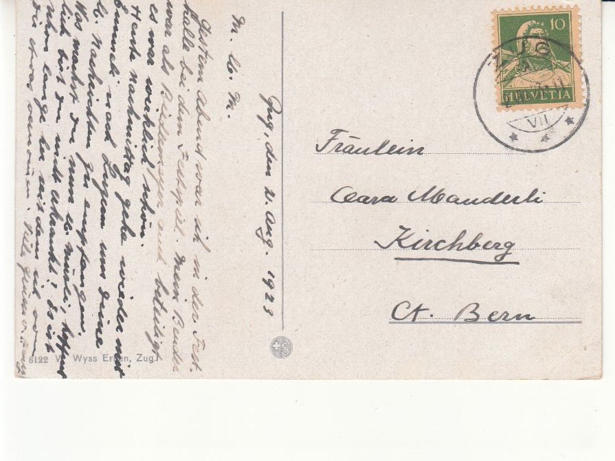 Cartoline postali: Zug 1923 – Usato da Bürglen TG venduto da StampGraf 1