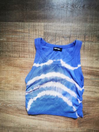 Tanktop Gr. M/L Sommerlich Tally Weijl Blau Weiss Tie-Dye 🌺