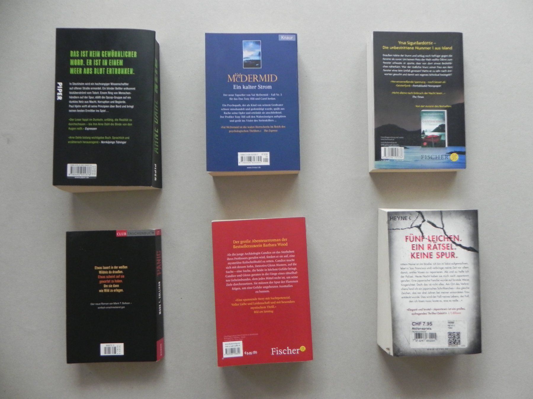 Libri: 6 Taschenbücher Triller versch. Autoren – Usato da Siebnen venduto da krimsie 1