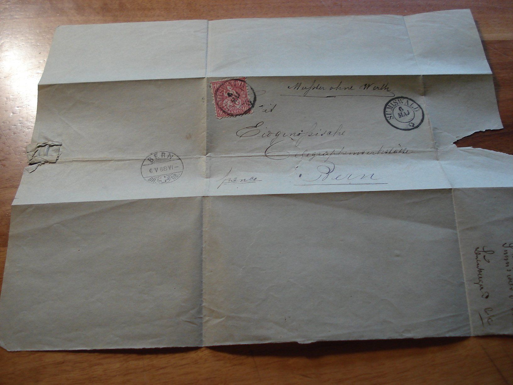 Tutti i francobolli: Faltbrief 1868, o Sumiswald - Bern – Usato da Niederwil AG venduto da morostahu 4