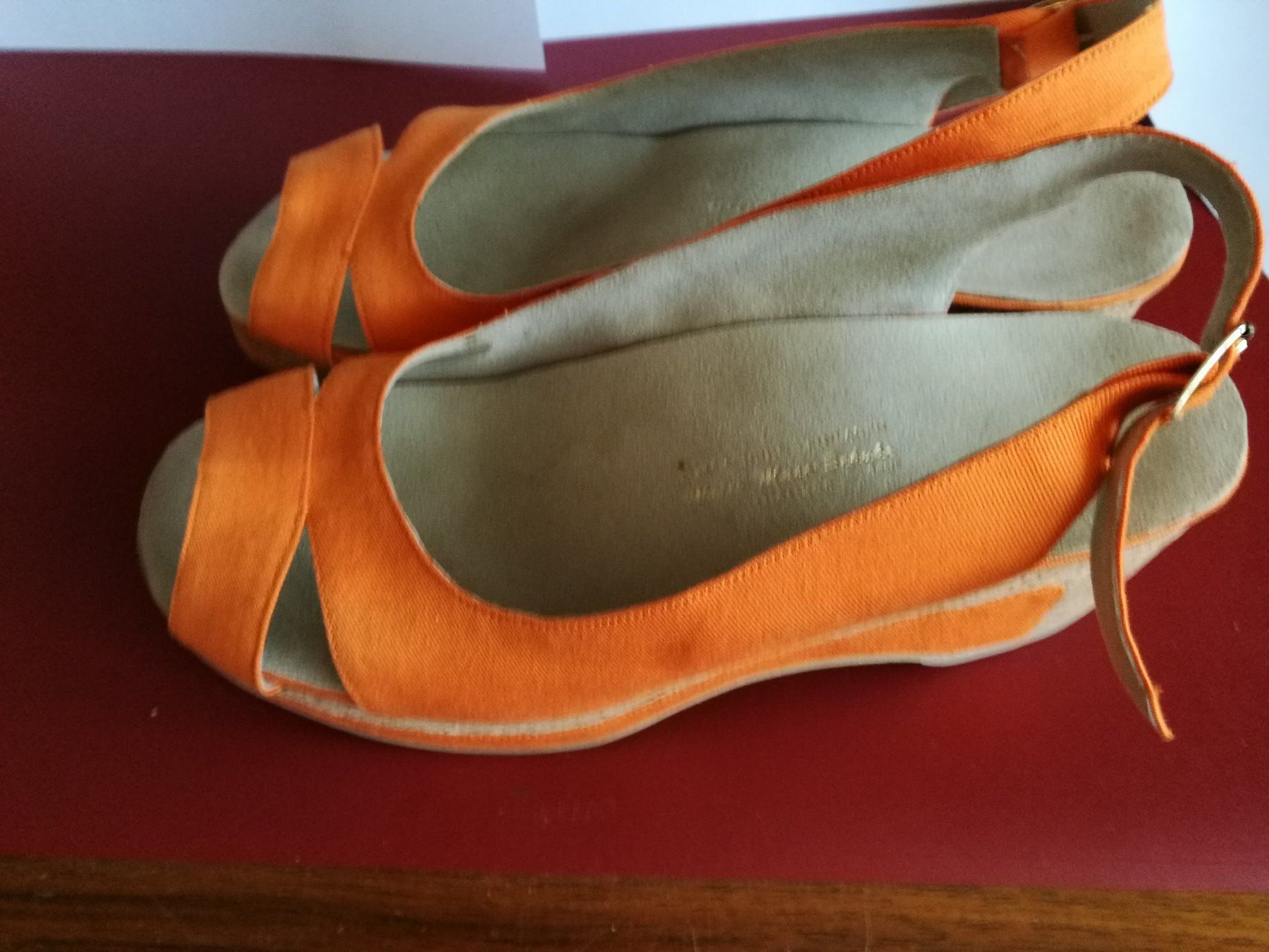 Scarpe da donna: Sandale orange Stoff handgefertigter Massschuh – Nuovo (secondo la descrizione) da Horn venduto da sonjamenzi 7