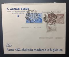 Spanien Brief, Barcelona - Oberentfelden 1946