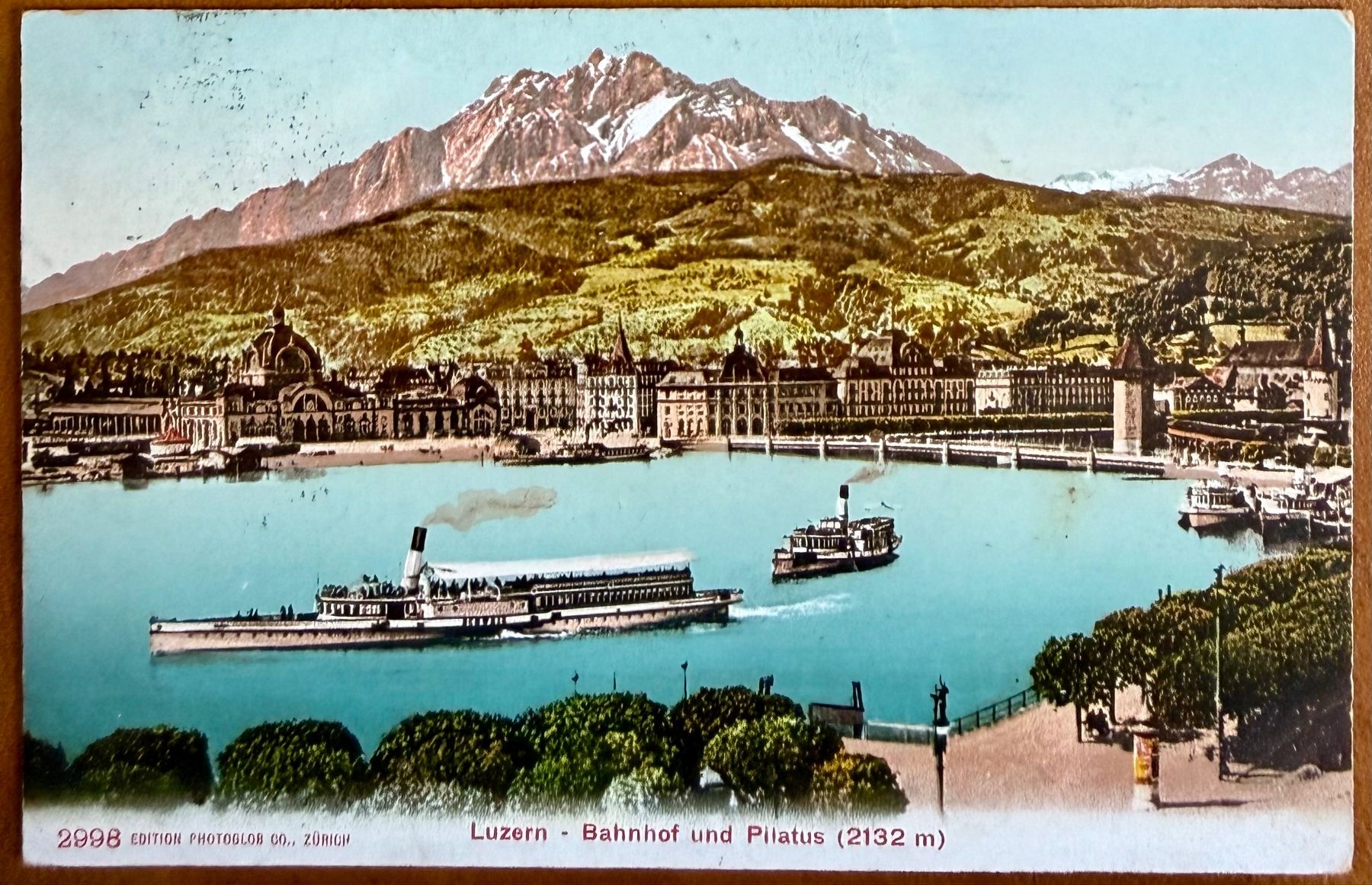 Ansichtskarten: AK: Luzern - Bahnhof - Dampfschiff  1907 – Gebraucht aus Lutry von Ediego