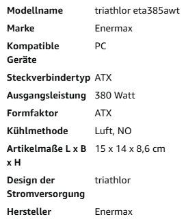 Componenti elettronici: PC-Netzteil - Enermax Triathlor ETA385AWT – Nuovo e nell'imballaggio originale da Wilen b. Wollerau venduto da Slent 4