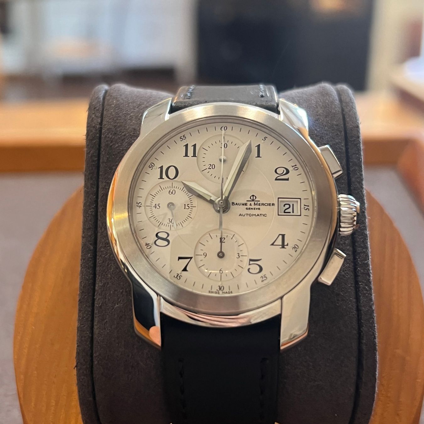 Baume & Mercier Orologi: Baume & Mercier Capeland Chronograph MVO45216 – Usato da Carouge GE venduto da Watchaser