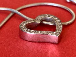 Schlangenkette +Herzanhänger silber