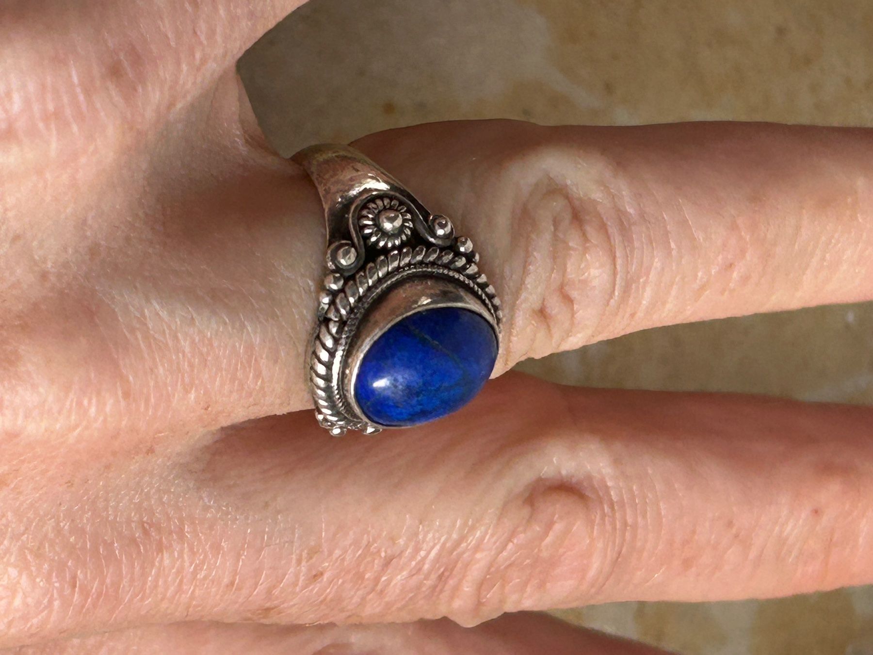 Anelli: Vintage Silber Ring mit Lapislazuli Stein (Gr.53) – Usato da Laufen venduto da belleskulptur 2