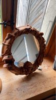 Miroir ancien baroque sculpté bois, pièce unique d'art