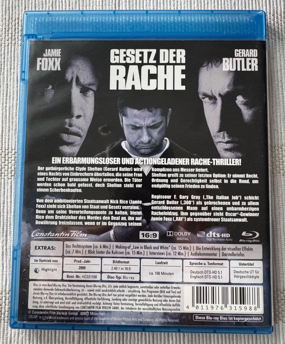 Tutti i DVDs: Gesetz der Rache - Blu-Ray - Gerard Butler – Usato da Arbon venduto da drs64 1