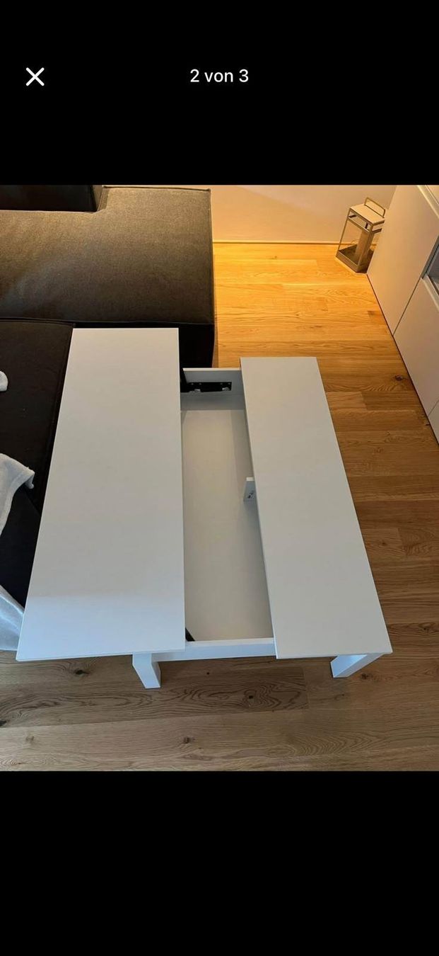 Ikea Tische: Tisch, weiss mit Staufach, top Zustand – Gebraucht aus Au (SG) von mavi4114 1