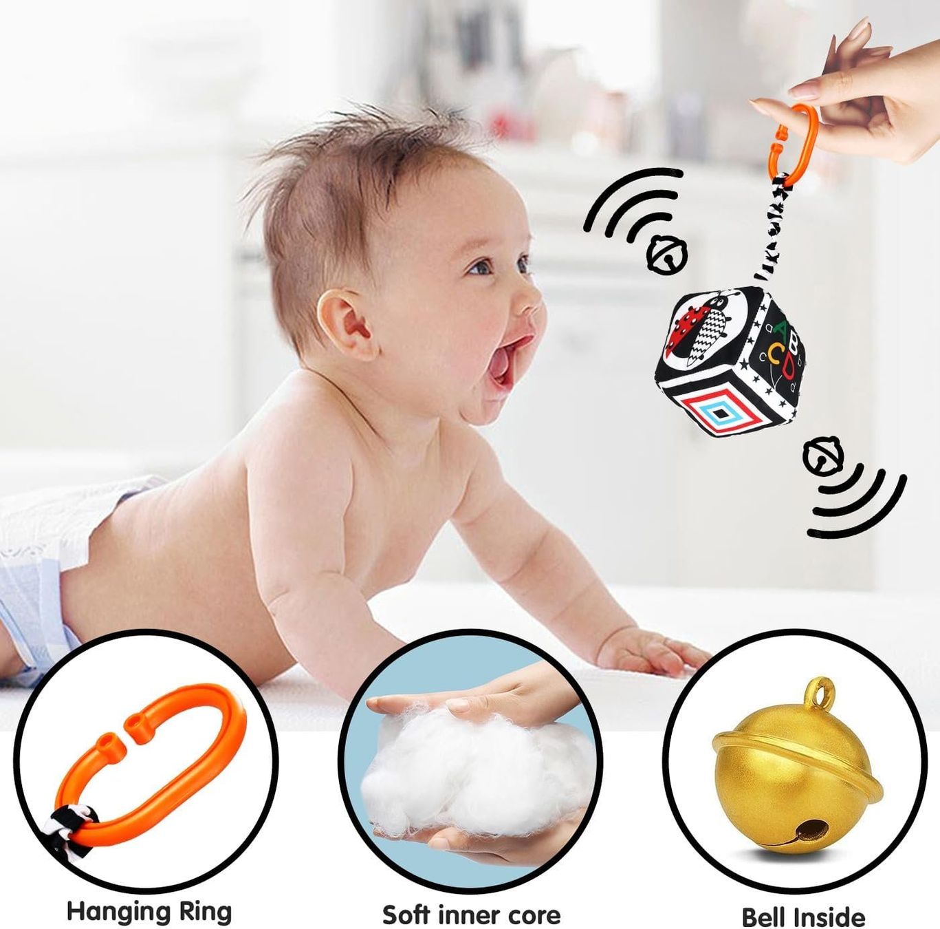 Libri: Schwarz Weiß Doppelseitig Baby Stoffbuch Visuelle Training – Nuovo (secondo la descrizione) da Thun venduto da nuonuoshop 2