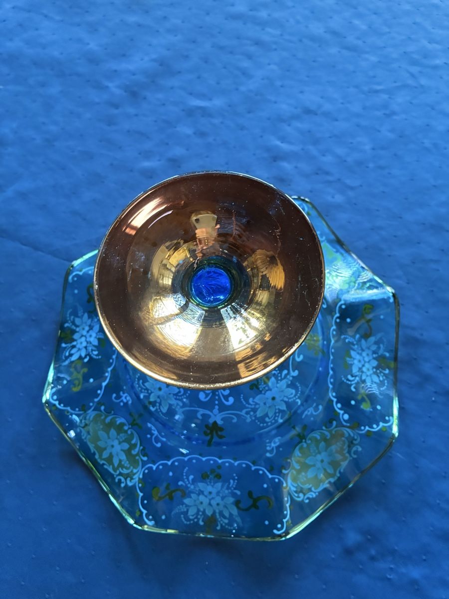 Murano Verres: Murano - Grosse Fussschale blau – D'occasion à Dornach par Rosengarten 9