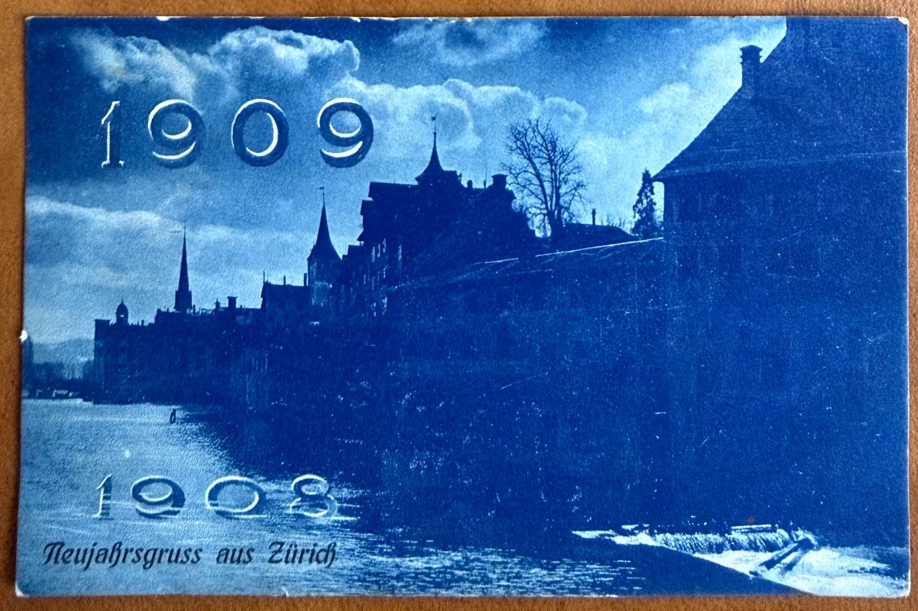 Cartoline postali: Zürich - Neujahrsgruss 1909 – Usato da Lutry venduto da Ediego