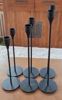 6 x Kerzenständer für Stabkerzen,schwarz,3 Grössen