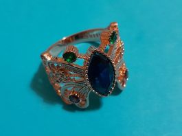 Ring mit Zirkonia, vergoldet 585, 5.5g, size 9 (59)