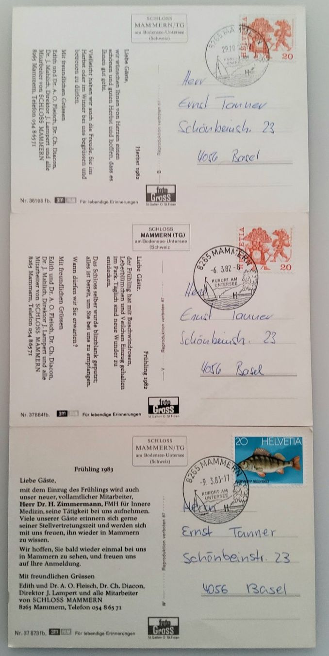 Cartoline postali: Ansichtskarten (3) Schloss Mammern TG, gest. 1982/83 – Usato da Buchrain venduto da mue_kru 1