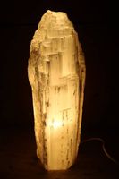 Selenitlampe, Nachttischlampe, Steinlampe, Kristalllampe