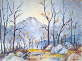 Aquarell Ferdinand Meyer-Streiff Bergliwald Gandstock GL1987