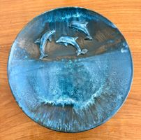 Keramik Schale Teller mit 3 Delfinen (⌀ 30 cm) UNBENUTZT NEU