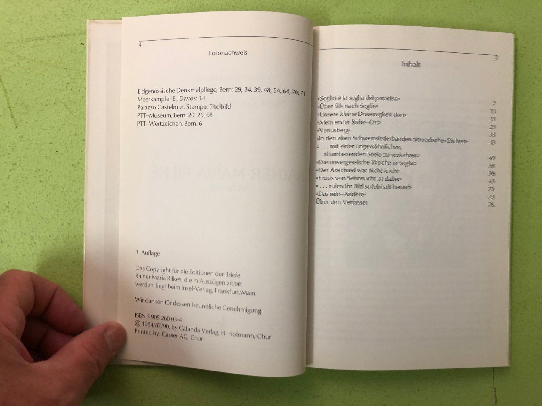 Libri: H.-J. Barkenings: Rilke in Soglio – Usato da Zürich venduto da allp 2