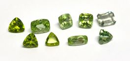Lot 10.28 ct Péridots  - CERTIFICAT 1'200.- Fr