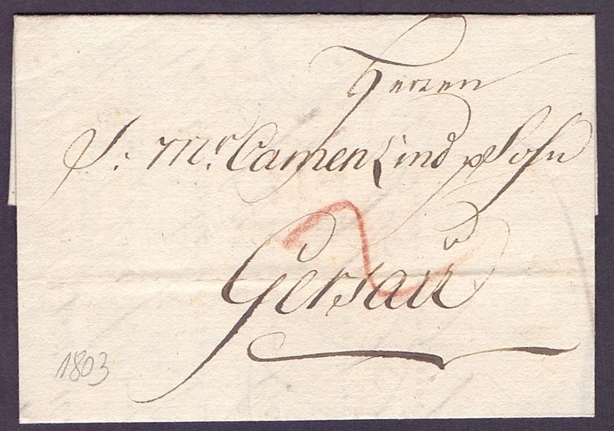 Tutti i francobolli: Faltbrief Vorphila 1803 – Usato da Flamatt venduto da samowarow 1