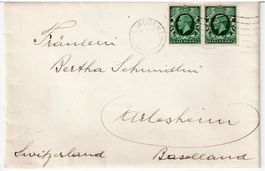 Brief von London nach Arlesheim