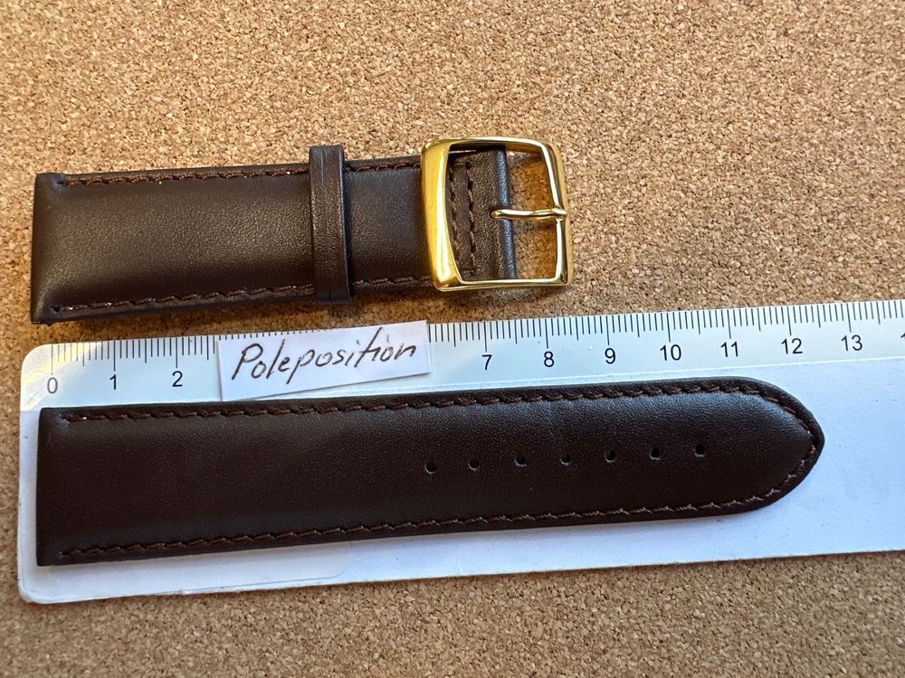 Bracciali & Braccialetti: 24mm Uhrenarmband Leder braun, Schliesse golden – Nuovo (secondo la descrizione) da Courlevon venduto da Poleposition 3