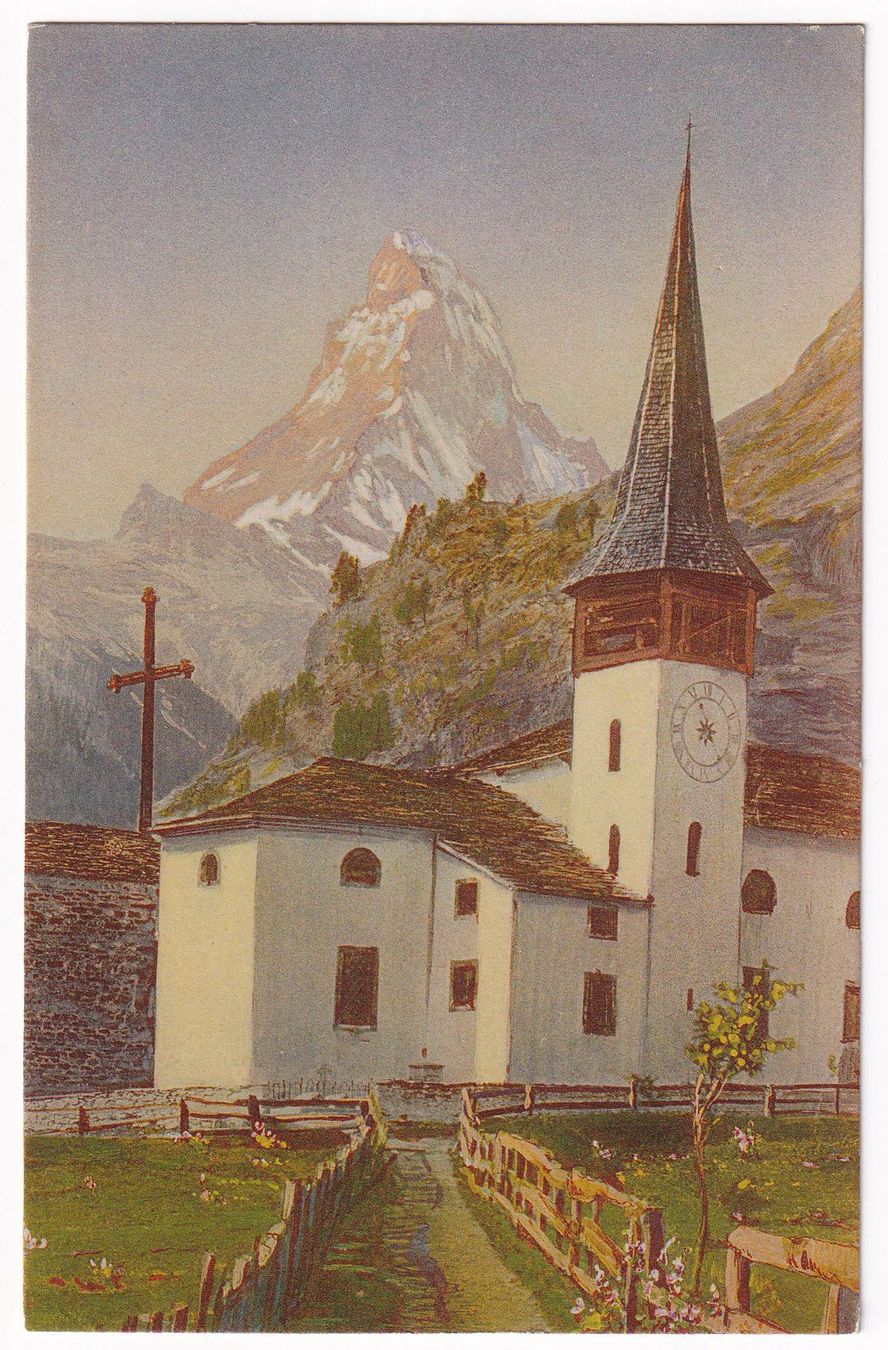 Cartoline postali: Die Kirche in Zermatt – Usato da Cormoret venduto da Pascalll2001