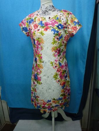 KLEID GR 38 BLICKDICHT RV KURZARM LÖCHERKLEID EDEL NEU