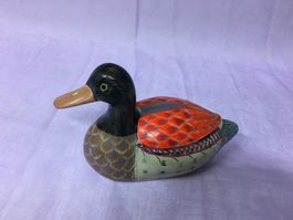 dekorative Ente aus Keramik, handbemalt, Top Zustand