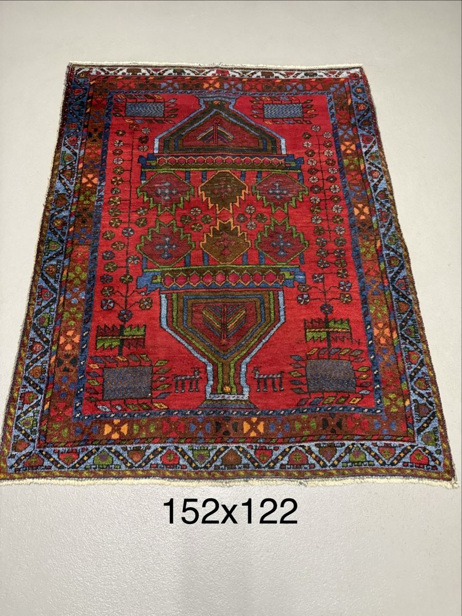 Teppiche: Persischer Teppich, Vintage, Rot, 152x122cm, – Gebraucht aus Büron von Filadefia-888 1