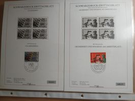 Schwarzdruck-Ersttagsblätter, Briefmarken Sammlung, Top!