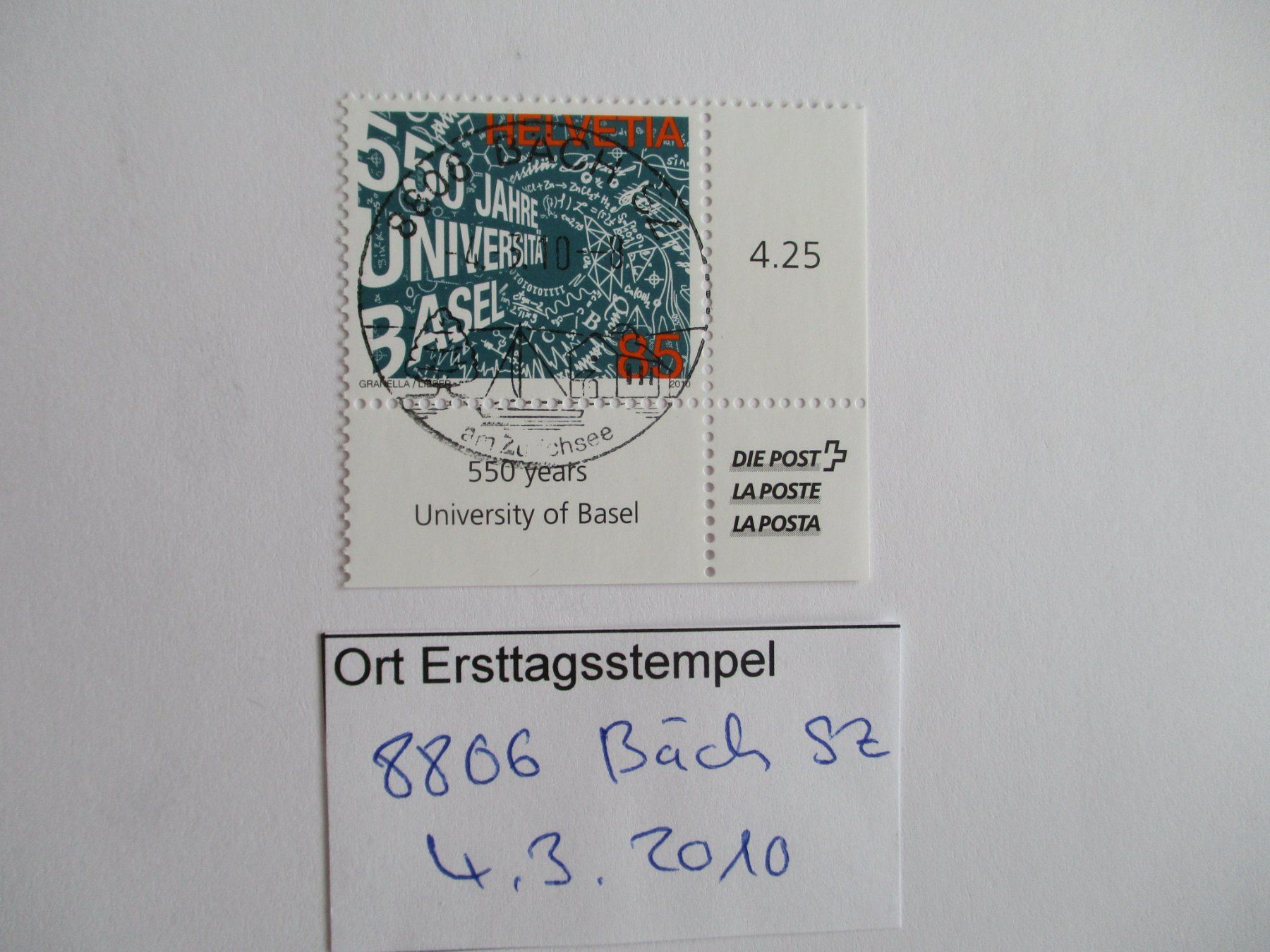 Alle Briefmarken: Voll Ort Ersttagsstempel 8806 Bäch – Gebraucht aus Langnau b. Reiden von Aktuell88