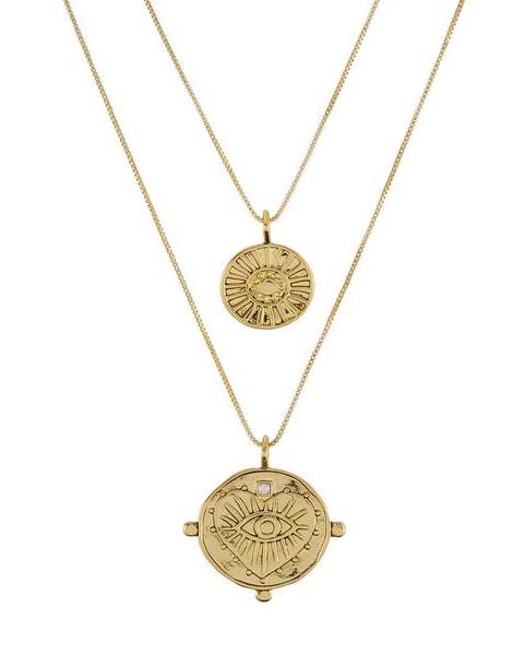 Ketten: EVIL EYE DOUBLE COIN NECKLACE-GOLD – Neu (gemäss Beschreibung) aus Leuggern von manuela_doj 3
