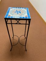Beistelltisch, Balkontisch mit Mosaikplatte, Metallgestell